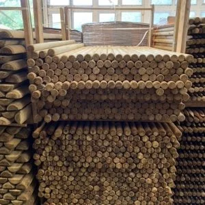 50mm round wooden posts