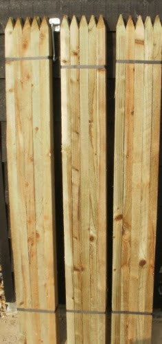 6ft 5 X WOODEN FENCE POSTS POLES OR TREE STAKES 1.8m x 40mm diam. 