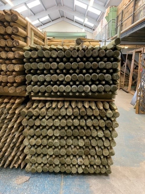 75mm round wooden posts