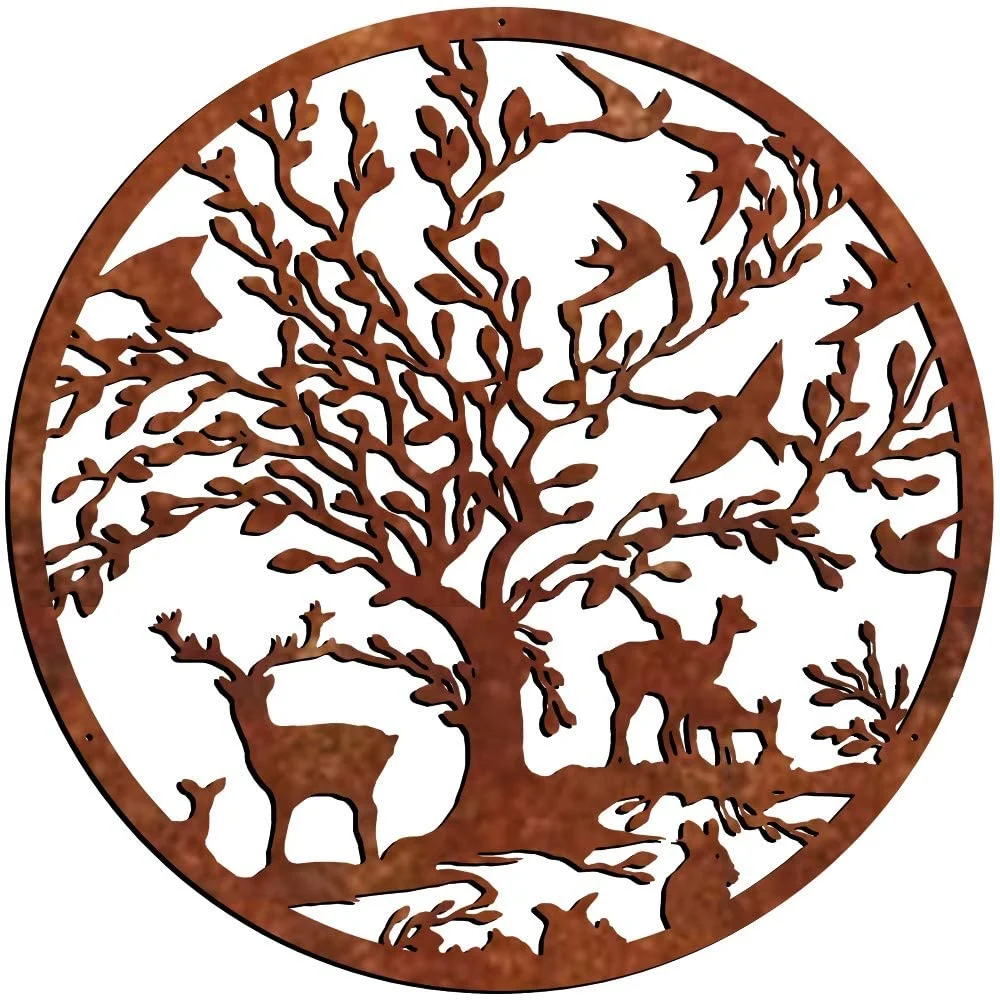 Woodland Deer Steel Garden Wall Screen