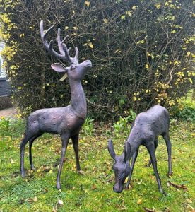 deer sculpture - stag and doe