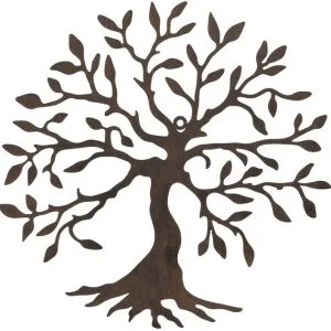 Ornamental Metal Tree Wall Plaque Rust - 32cm dia.