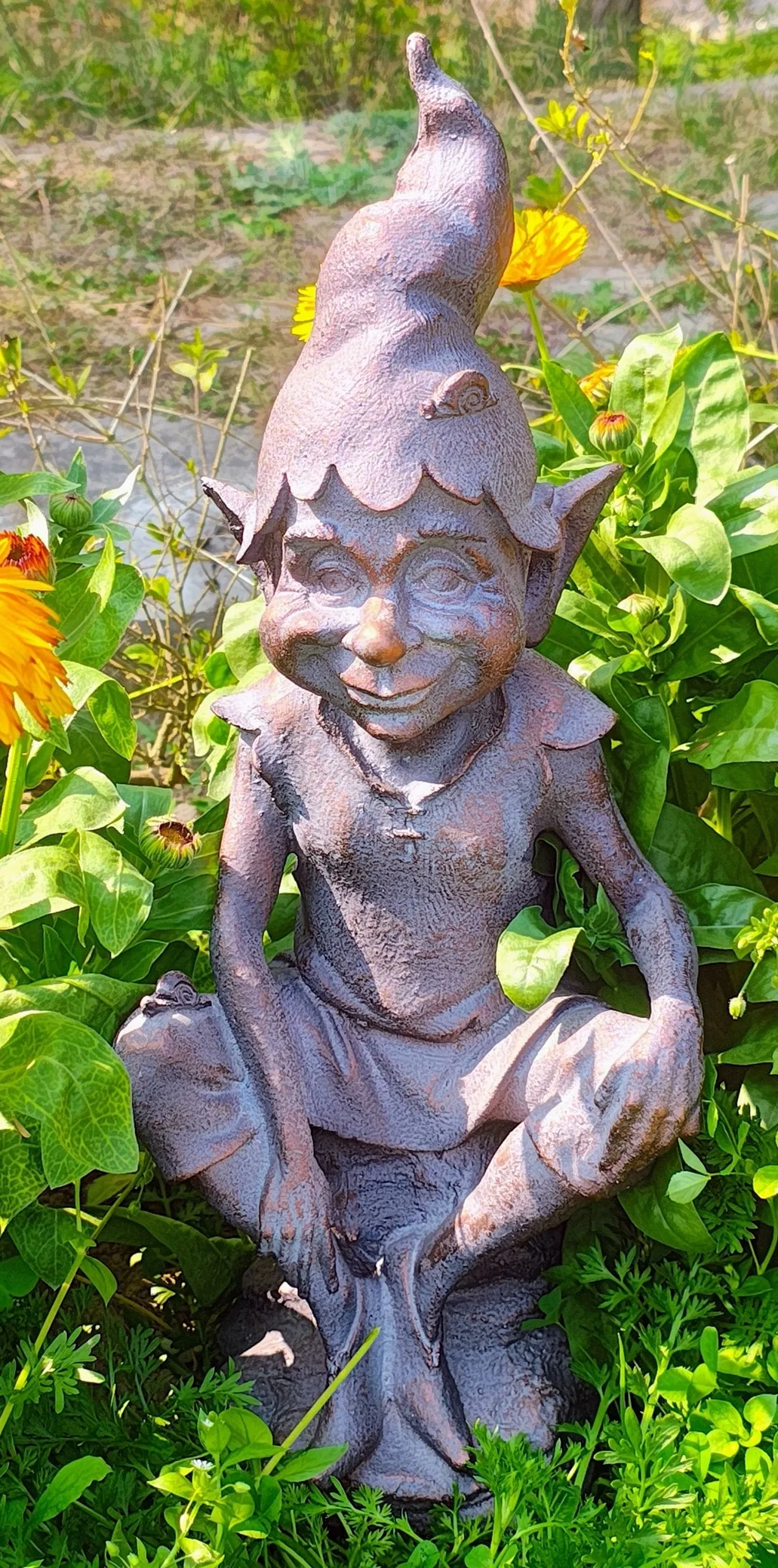 Pixie on a Stone Sculpture Garden Ornament - Image 3