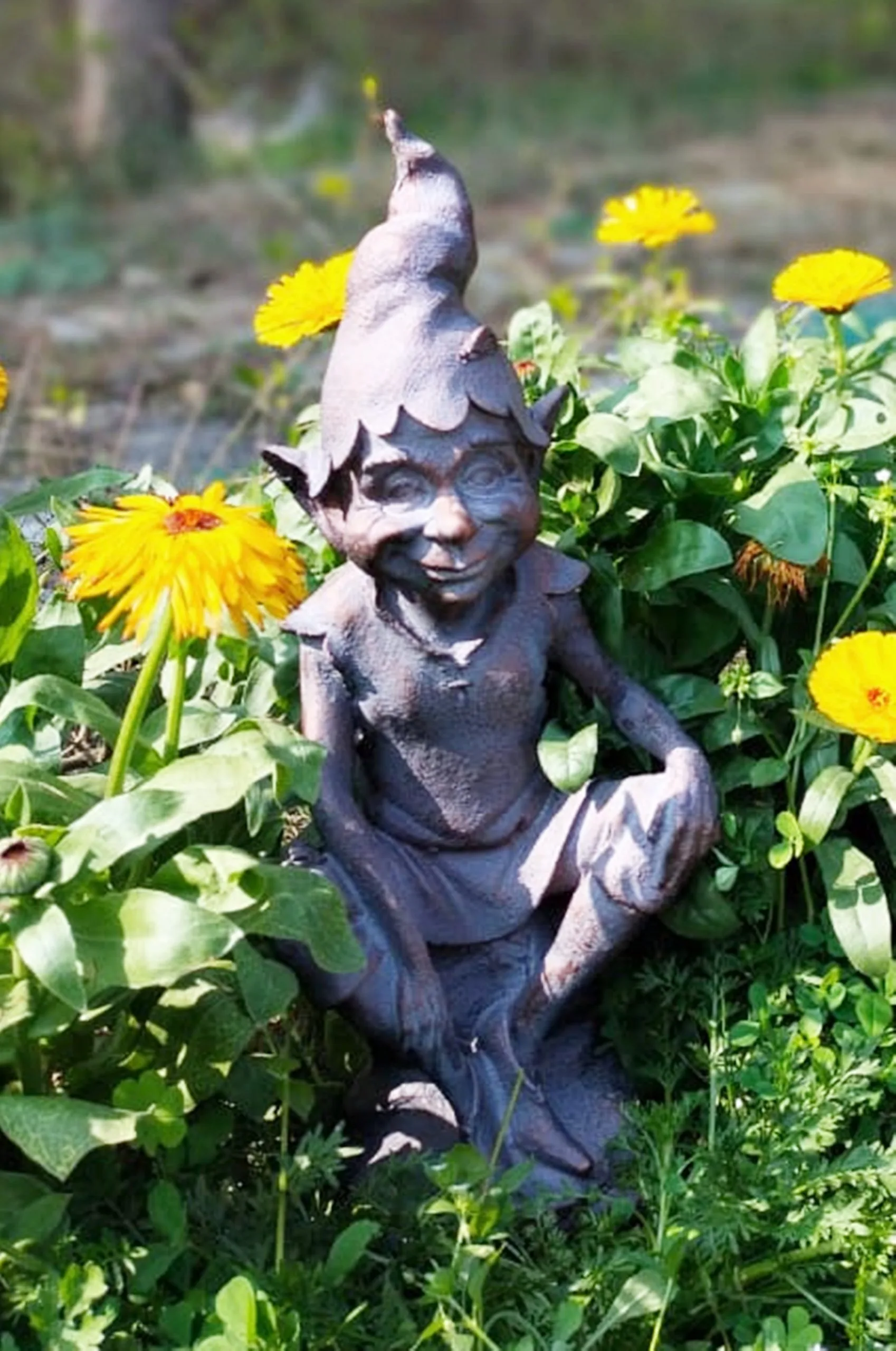 Pixie on a Stone Sculpture Garden Ornament - Image 2