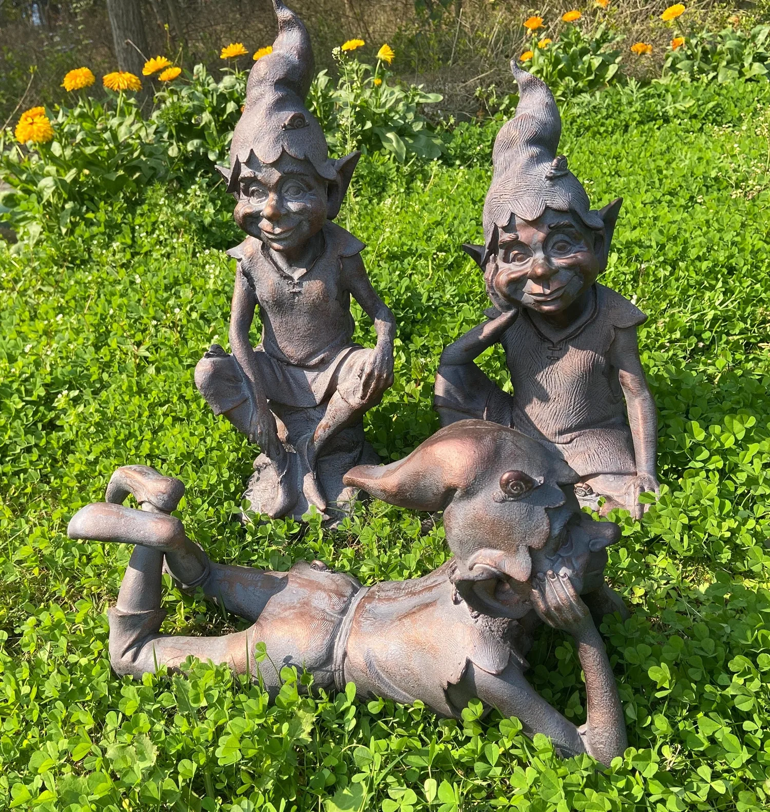 Pixie on a Stone Sculpture Garden Ornament - Image 5