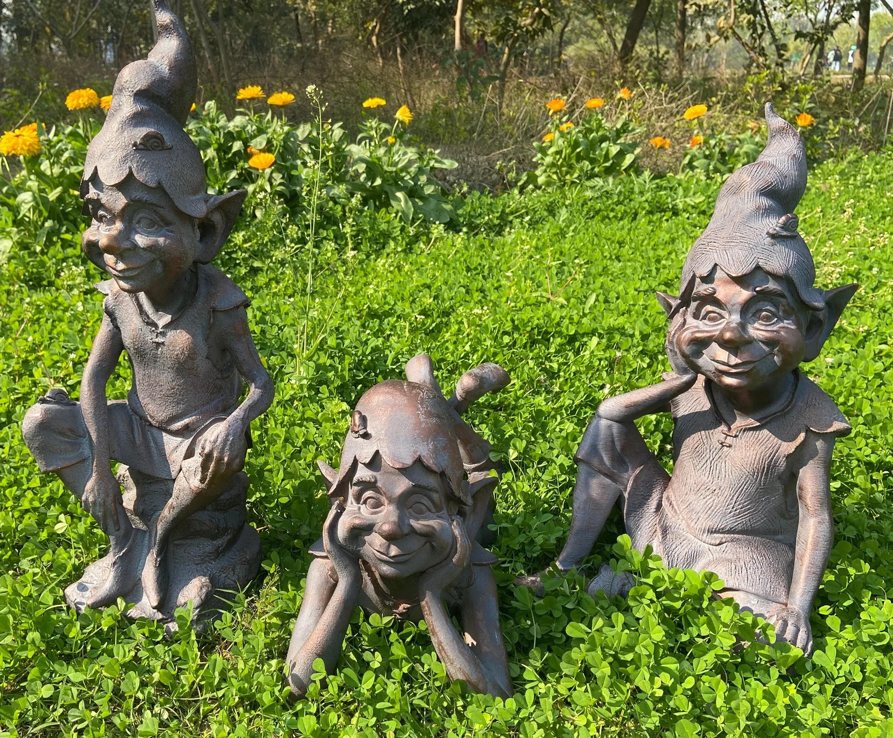 Pixie on a Stone Sculpture Garden Ornament - Image 4
