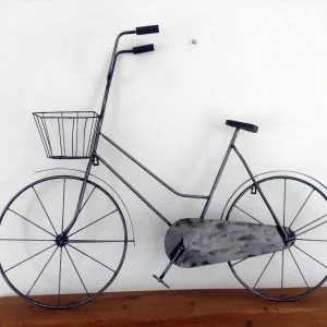 Ladies Retro Bicycle Metal Wall Art
