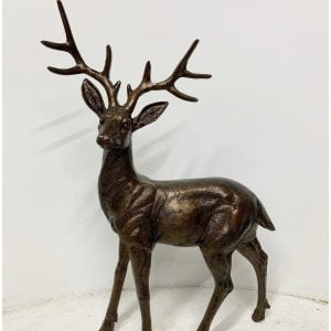 Large Stunning Standing Stag, Buck, Ornament cast from Aluminium