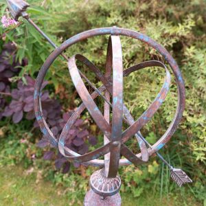 Armillary Sphere Garden Ornament Verdigris Metal