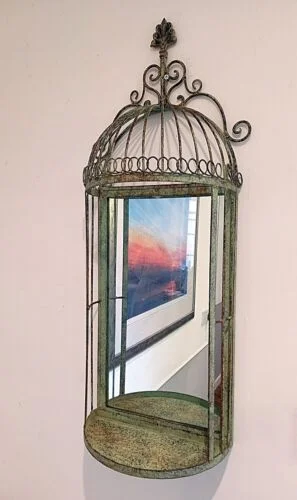 birdcage mirror display shelf