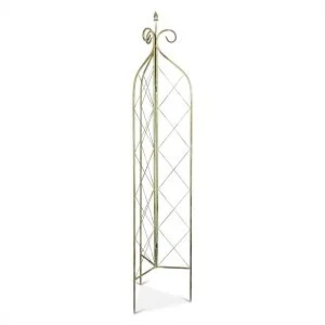 Verdigris folding obelisk plant support stake trellis for climbing plants