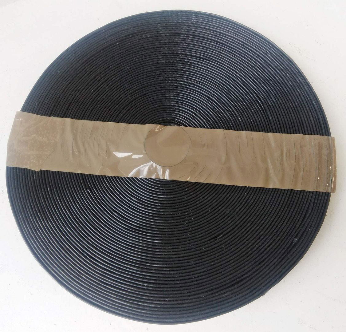 25m roll of 25mm Wide Black Plastic Tree Sapling Strapping Farm and Garden Supplies