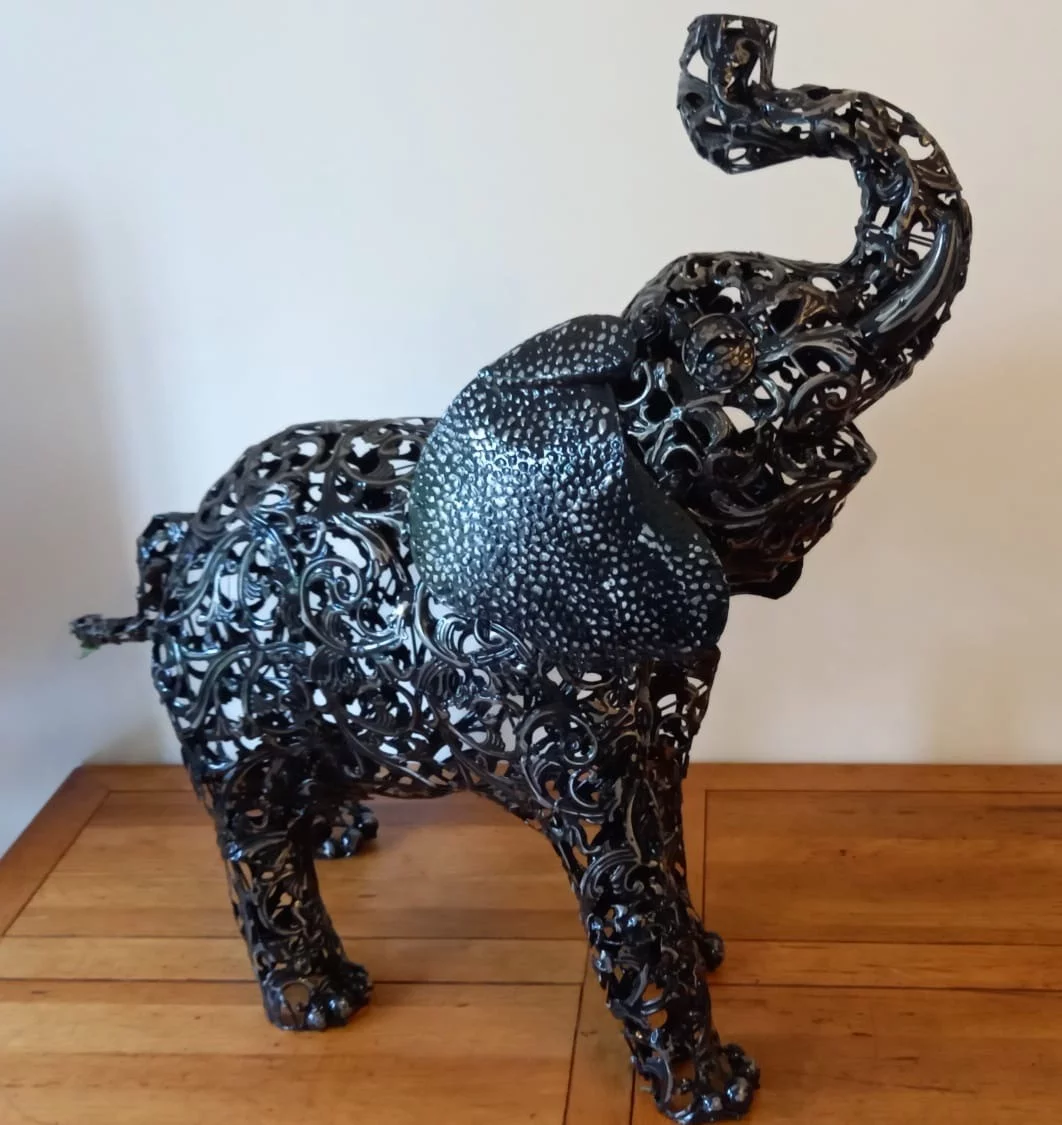 Elephant Filigree Metal Sculpture Garden Ornament - Image 6