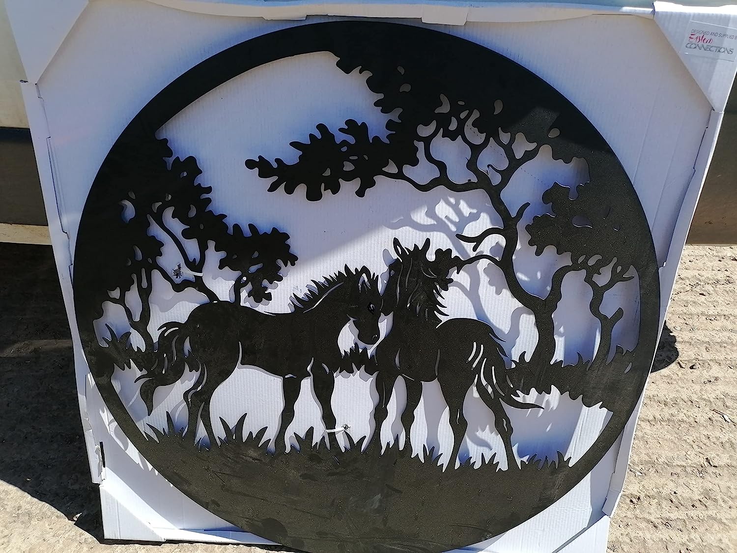 Two Foals In A Forest Wall Art Black Steel - Image 4