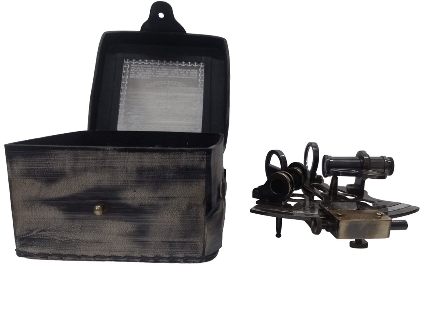 Sextant Navigation Tool Metal Ornament in Case - Image 7