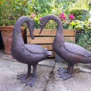 Pair of Geese - Cast in Aluminium with and Aged Bronzed Finish