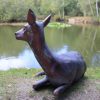 Doe Deer Laying Garden Sculpture Ornament in Hand cast Aluminium - Image 4
