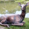 Doe Deer Laying Garden Sculpture Ornament in Hand cast Aluminium - Image 6