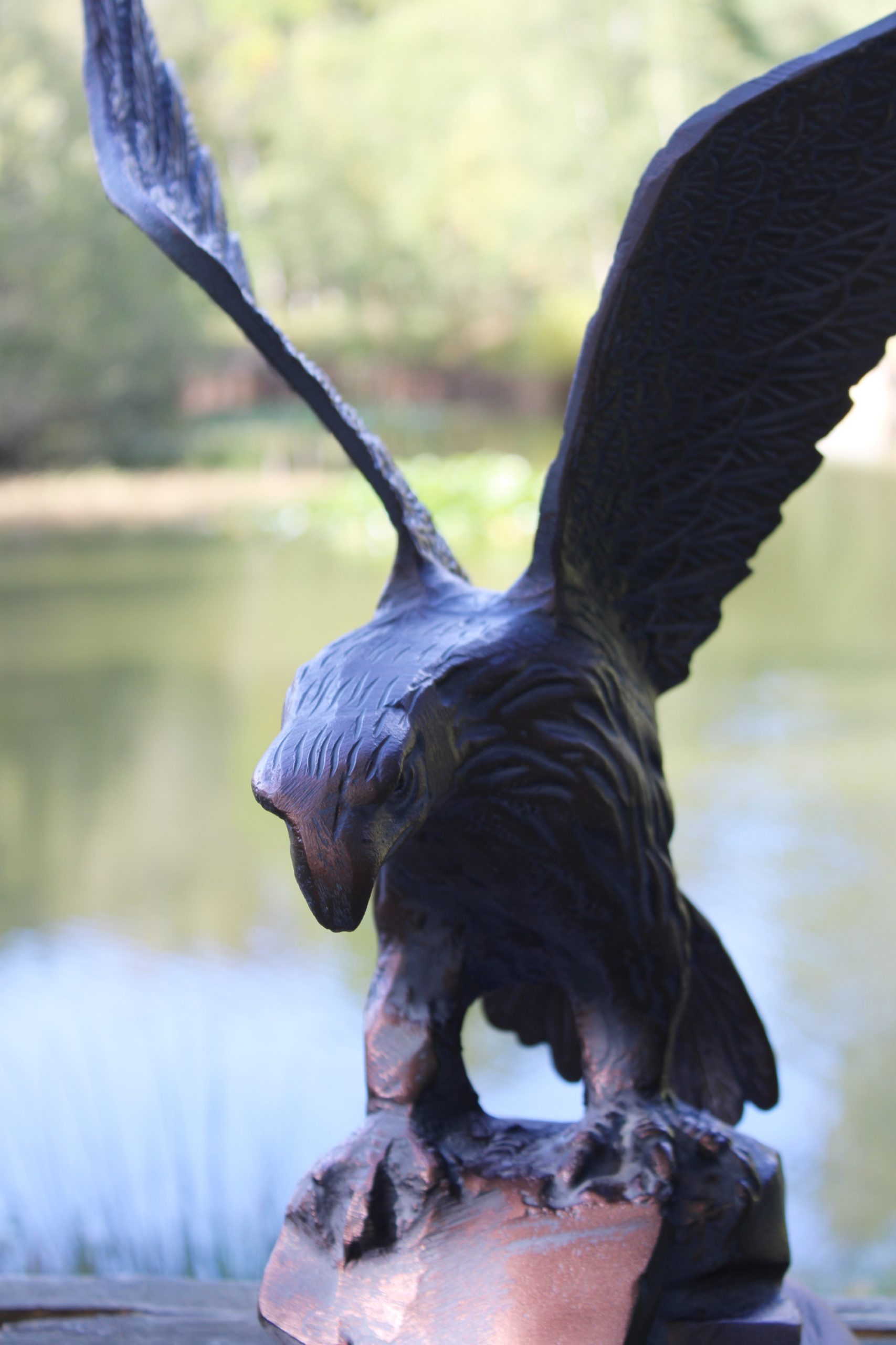 Eagle Swooping Garden Sculpture Ornament Statue - Image 3