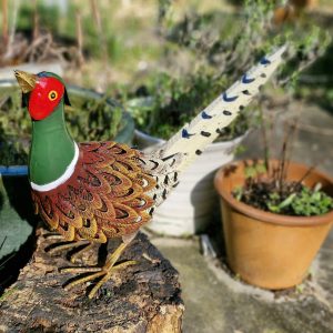Pheasant Garden Sculpture Metal Bird Ornament