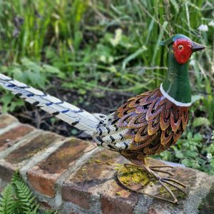Upright Pheasant Garden Sculpture Metal Bird Ornament