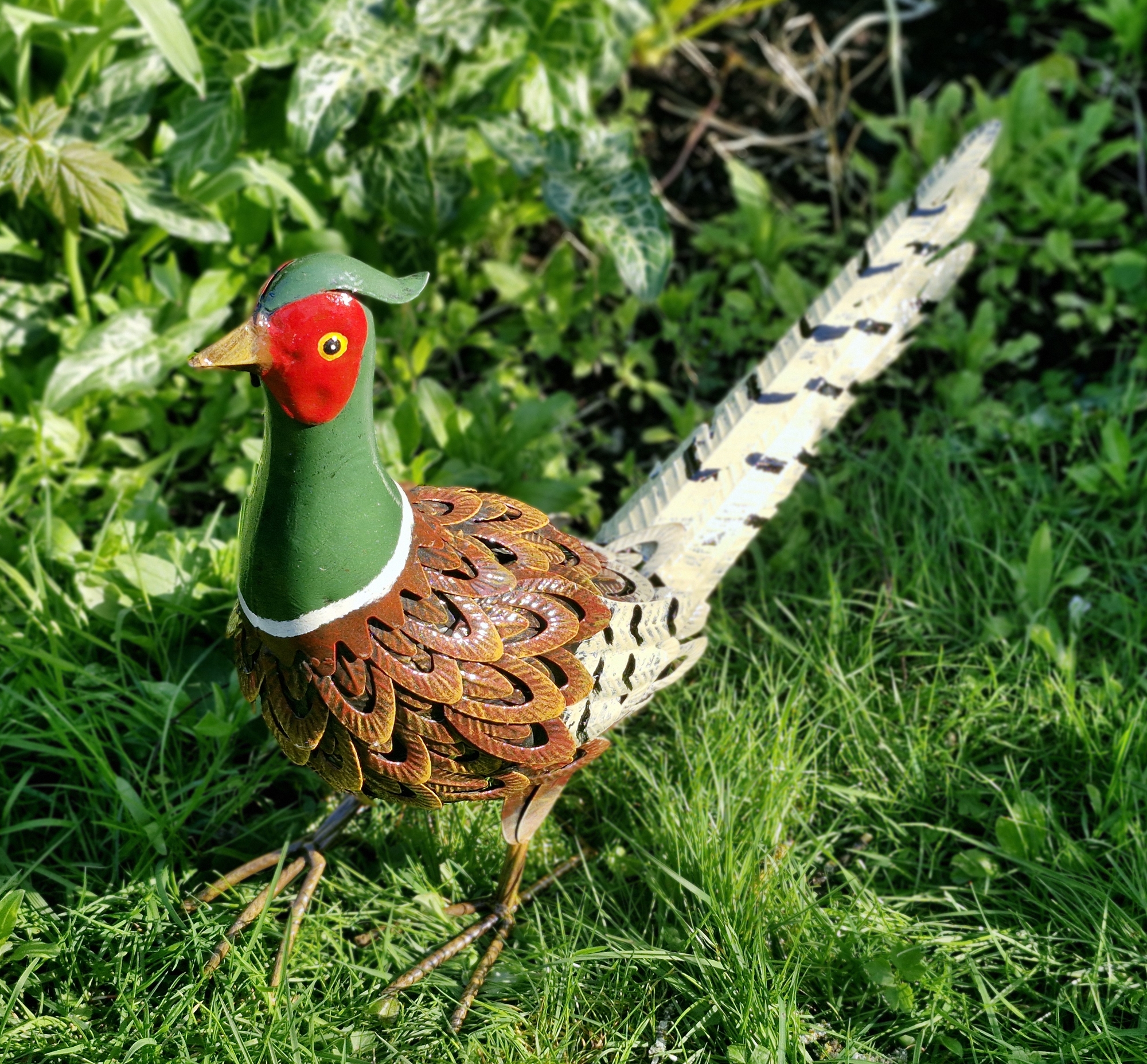 Upright Pheasant Garden Sculpture Metal Bird Ornament - Image 3