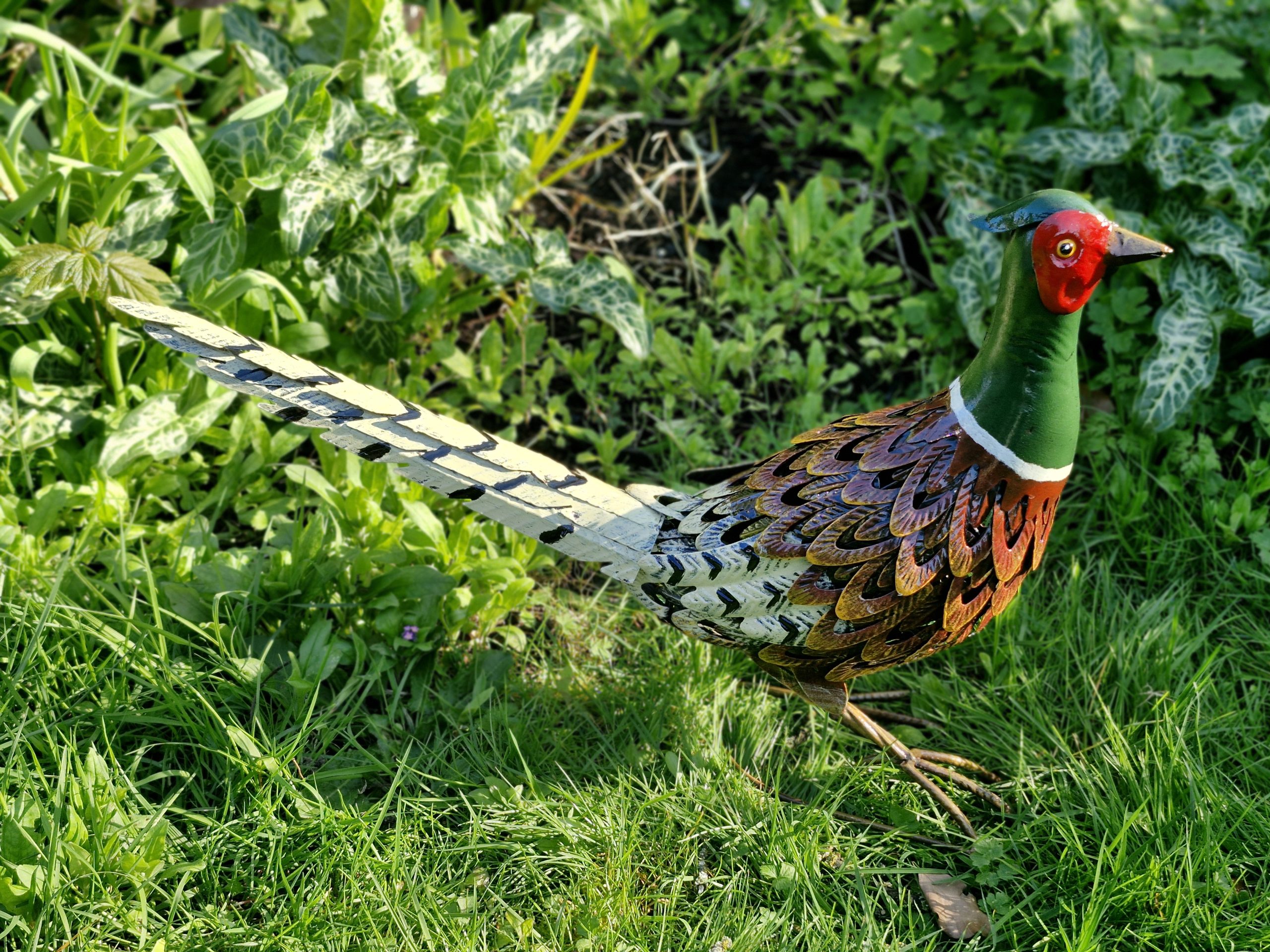 Upright Pheasant Garden Sculpture Metal Bird Ornament - Image 4