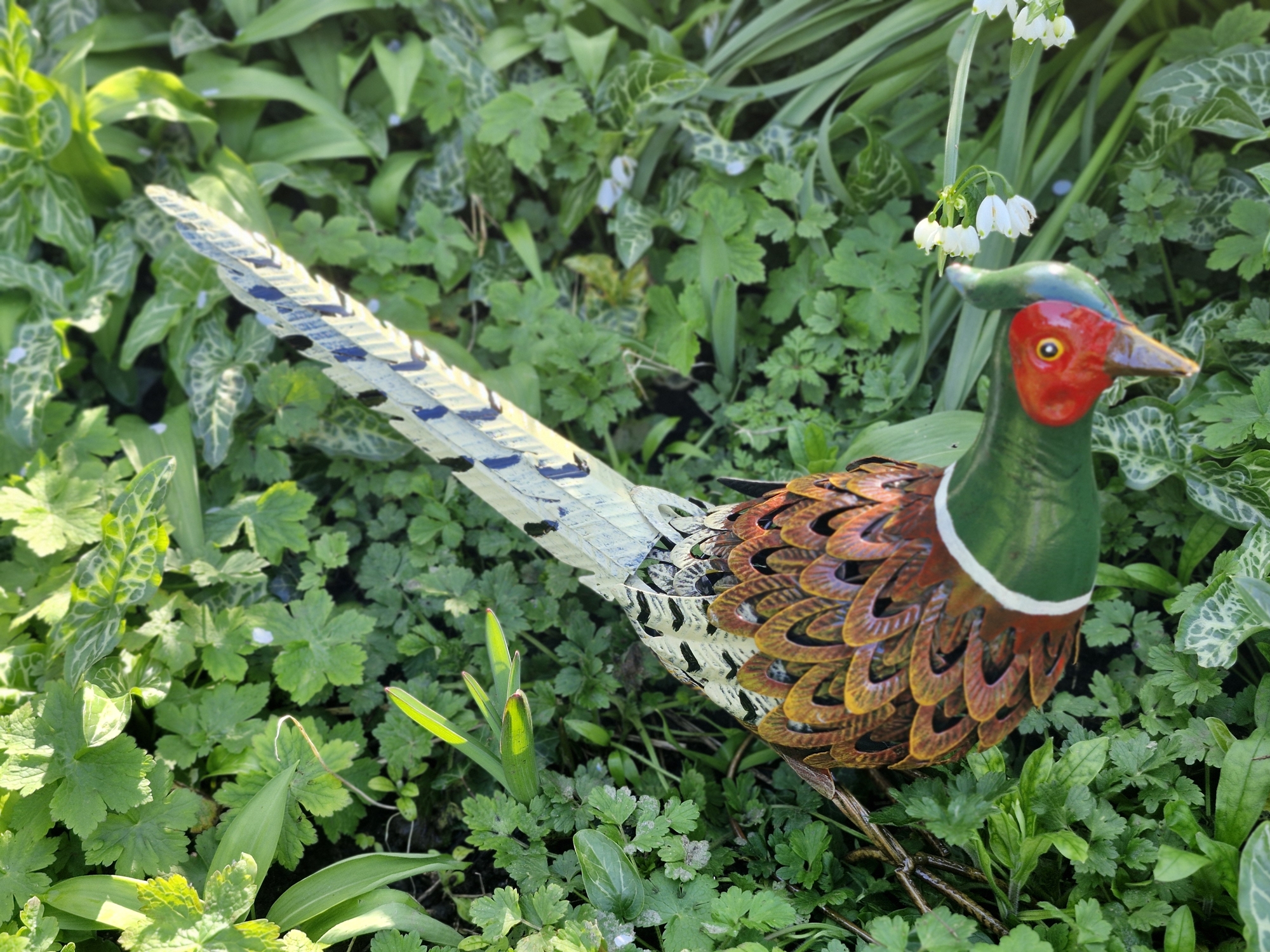 Upright Pheasant Garden Sculpture Metal Bird Ornament - Image 5
