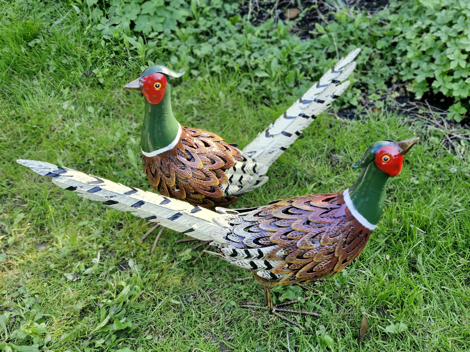 Upright Pheasant Garden Sculpture Metal Bird Ornament - Image 6